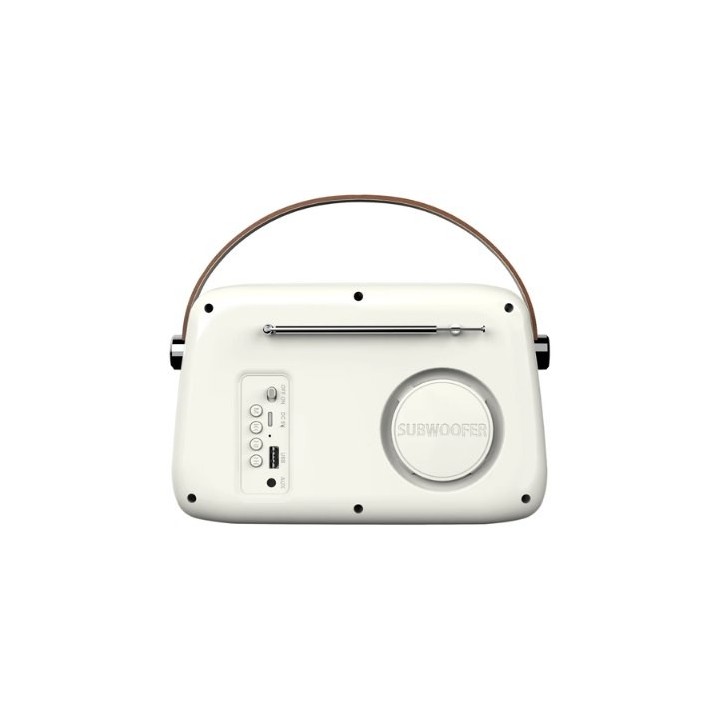 radio portatil savio rs 02 white brown fm aux bl 5.3 estilo retro
