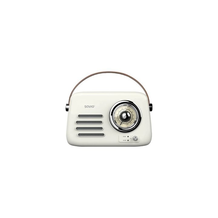 radio portatil savio rs 02 white brown fm aux bl 5.3 estilo retro