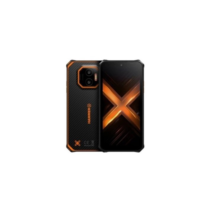 movil hammer energy x2 6+ 6 +128gb black orange 6.1 ips hd ip69 bateria 5000mah 50 20 8mp nfc