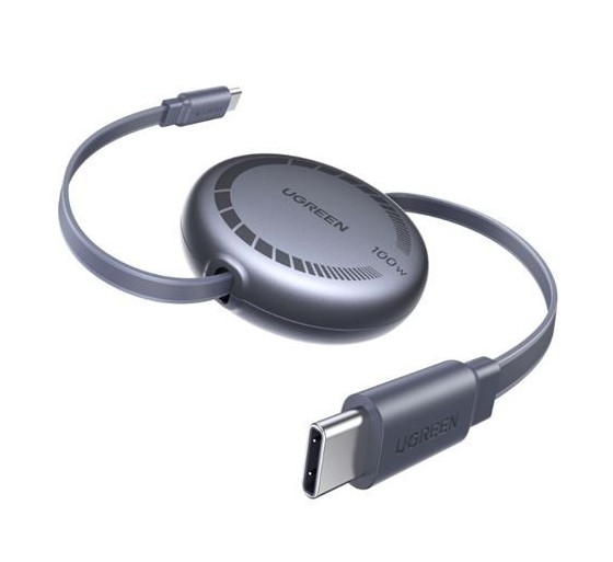 ugreen ugreen usb c to usb c pd fast charging retractable cable 100w max 1m