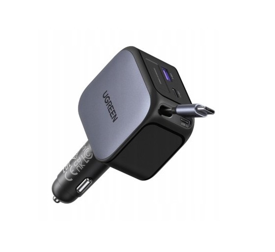 ugreen ugreen 145w 3c1a fast car charger with retractable usb c cable