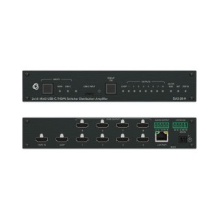 kramer kramer avsm 2x1 8 4k60 usb c/hdmi switcher distribution amplifier  da3 28 h  10 00002890