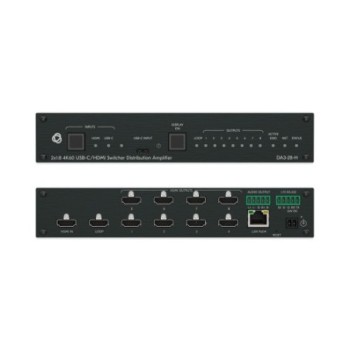 kramer kramer avsm 2x1 8 4k60 usb c/hdmi switcher distribution amplifier  da3 28 h  10 00002890