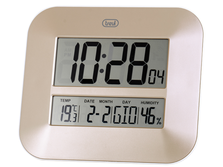 reloj pared trevi om 3520 d digital pantalla grande 27 cm bronce