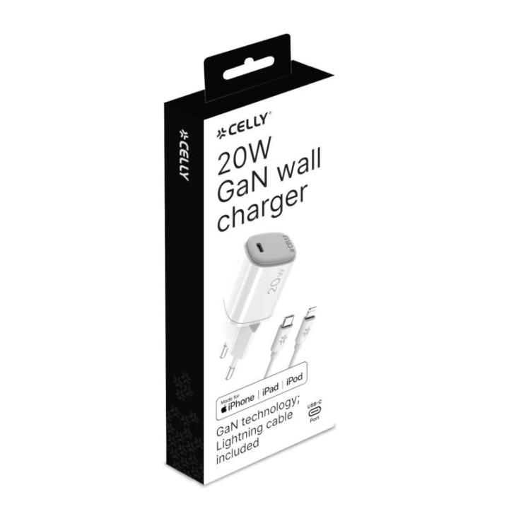 celly cargador gan  1c 20w+ c a light + cable