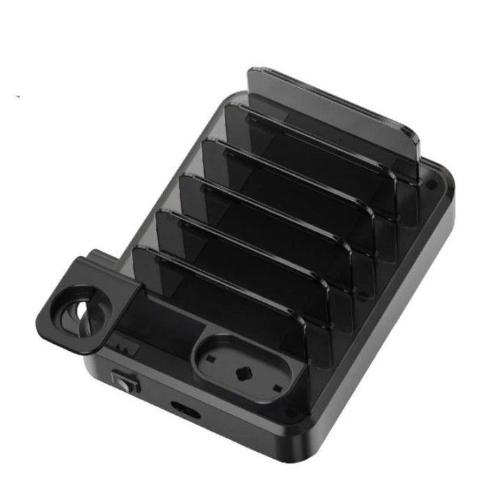 ewent estacion de carga 6 usb 130w reloj auric