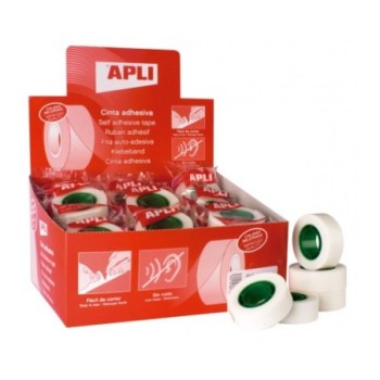 apli apli 12533 cinta adhesiva 33 m invisible  pack  35 unidades