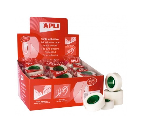 apli apli 12533 cinta adhesiva 33 m invisible  pack  35 unidades