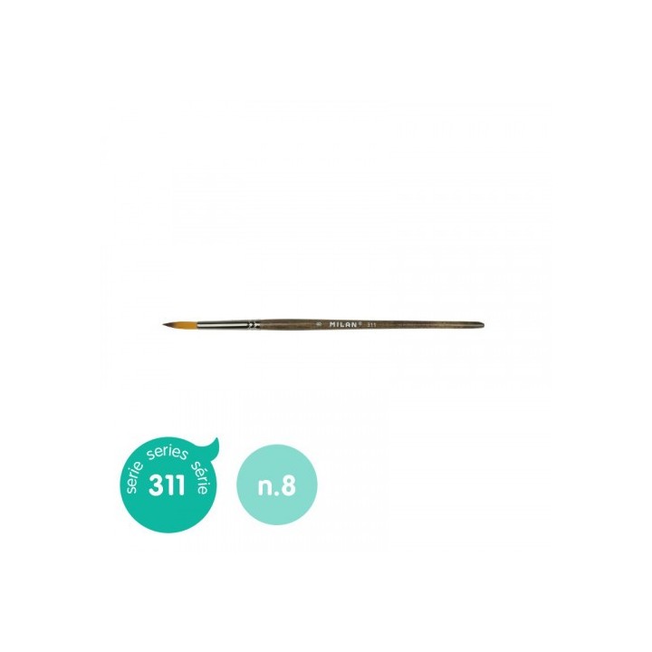 milan pincel sintetico redondo serie 311, no 8 milan 80468