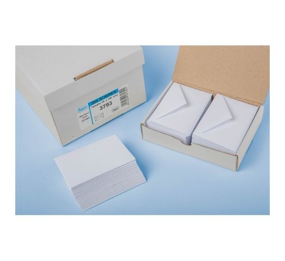 sam estuche 100 sobres para tarjeta de visita  70x105  clasico no normalizado engomado offset blanco