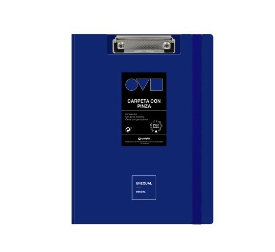 grafoplas carpeta a4 tapa polyfoam con pinza superior unequal minimal azul grafoplas 1550930
