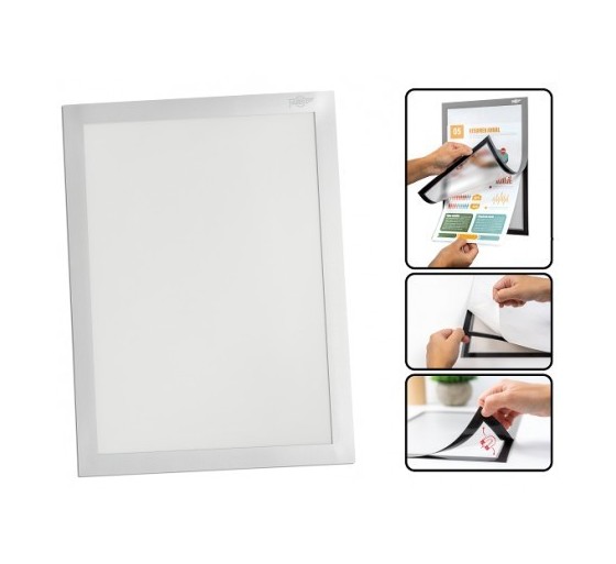 faibo marco magnetico adhesivo a4 gris faibo 40101