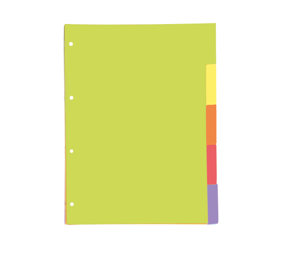 oxford separadores cartulina strongline a4 5 posiciones   5 colores vivos oxford 400149955