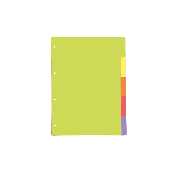 oxford separadores cartulina strongline a4 5 posiciones   5 colores vivos oxford 400149955