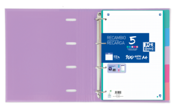 oxford separadores cartulina strongline a4 5 posiciones   5 colores pastel oxford 400149956