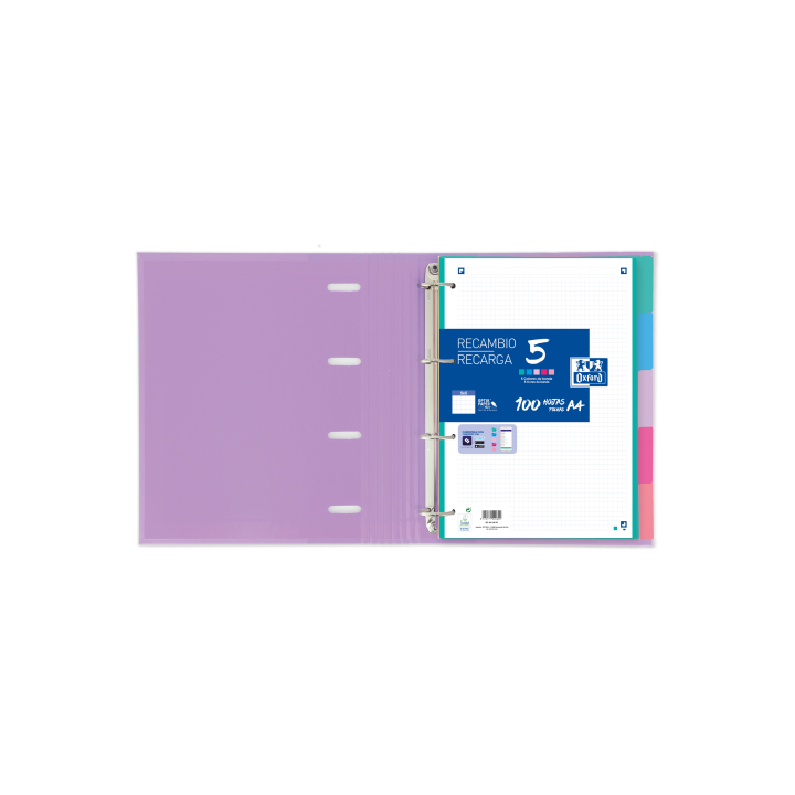 oxford separadores cartulina strongline a4 5 posiciones   5 colores pastel oxford 400149956
