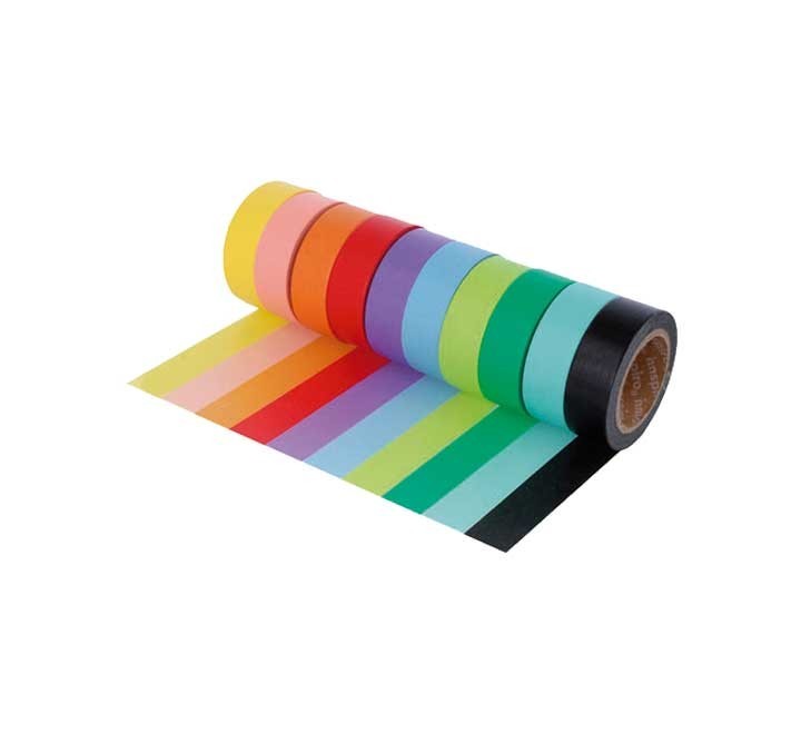 set 10 cinta washi tape innspiro lisos basico stdo
