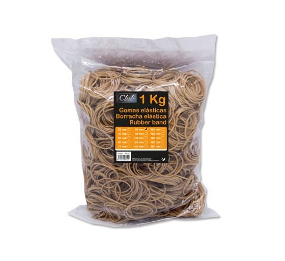 office club bolsa 1 kg. gomas elasticas no 80 de 8 cm. largo office club 300829