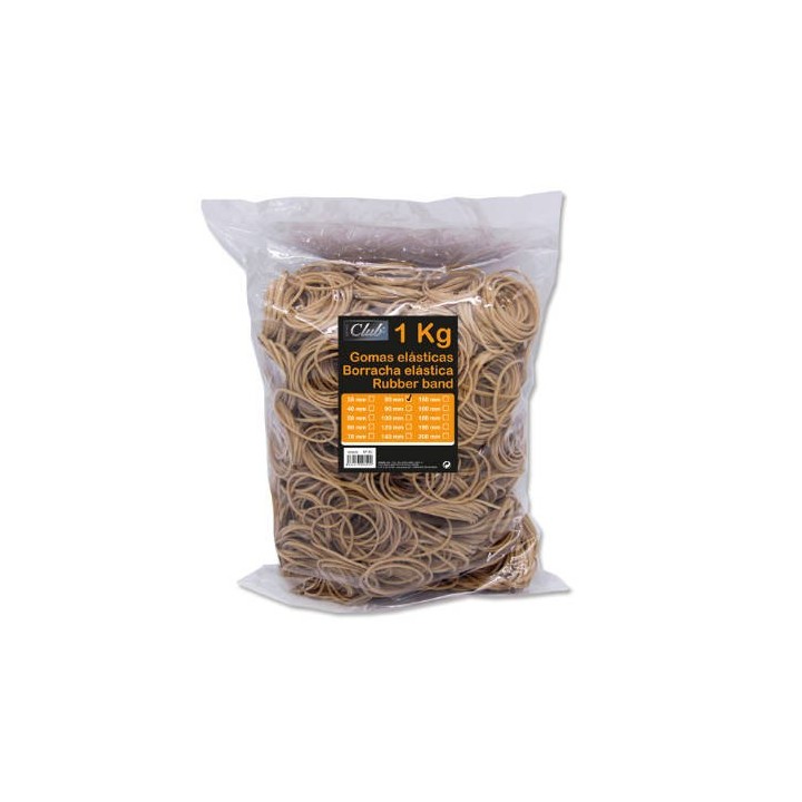 office club bolsa 1 kg. gomas elasticas no 80 de 8 cm. largo office club 300829