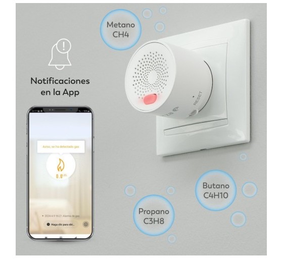 garza detector de seguridad de gas smart wifi garza 401347c