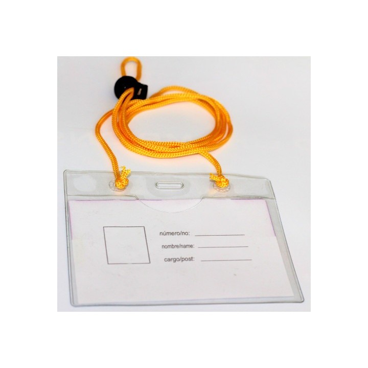 iberplas caja 50 fundas identificacion pvc apaisado 70x105mm con cordon + bola ajustable iberplas 10