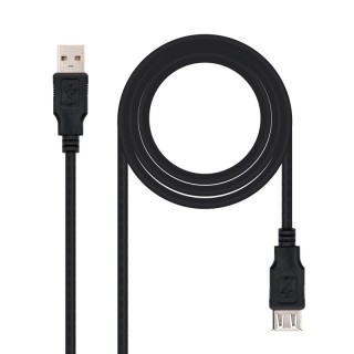 nanocable cable usb 2.0 tipo a m/h p negro 1m