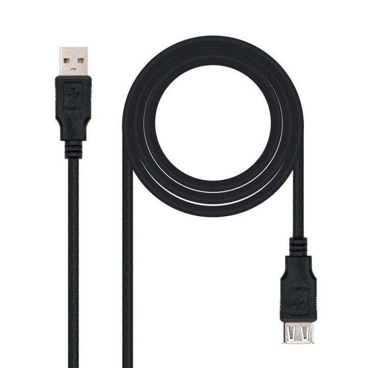 nanocable cable usb 2.0 tipo a m/h p negro 1m