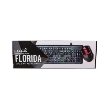 pack teclado+raton cool florida rgb combo teclado espanol rgb cable usb