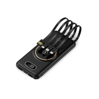 powerbank cool 10000mah+qi wireless black tipo c lightning usb micro 2xusb a 1xtipo c
