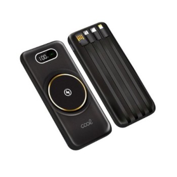 powerbank cool 10000mah+qi wireless black tipo c lightning usb micro 2xusb a 1xtipo c
