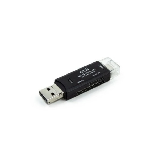 lector tarjetas cool 3 en 1  tipo c micro usb usb  sd sdhc microsd microsdxc xd