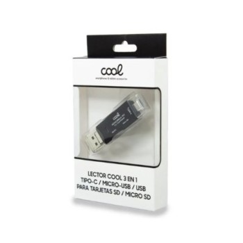 lector tarjetas cool 3 en 1  tipo c micro usb usb  sd sdhc microsd microsdxc xd