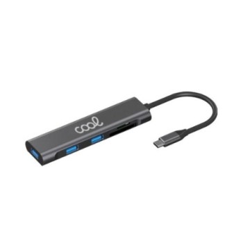 hub tipo c universal cool 5 en 1 3xusb 3.0 sd micro sd aluminio