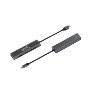 hub tipo c universal cool 5 en 1 3xusb 3.0 sd micro sd aluminio