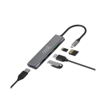hub tipo c universal cool 5 en 1 3xusb 3.0 sd micro sd aluminio