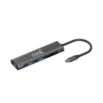 hub tipo c universal cool 5 en 1 3xusb 3.0 sd micro sd aluminio