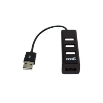 hub usb 2.0 universal cool 4 puertos usb negro medida cable 14cm compatible windows, mac y linux