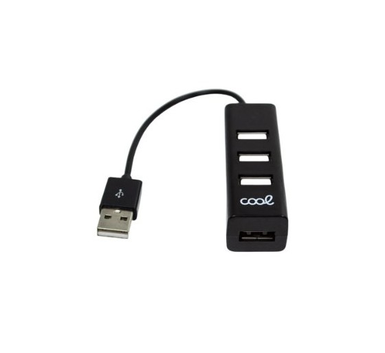 hub usb 2.0 universal cool 4 puertos usb negro medida cable 14cm compatible windows, mac y linux