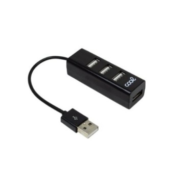 hub usb 2.0 universal cool 4 puertos usb negro medida cable 14cm compatible windows, mac y linux