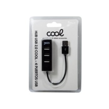 hub usb 2.0 universal cool 4 puertos usb negro medida cable 14cm compatible windows, mac y linux