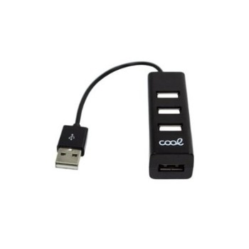 hub usb 2.0 universal cool 4 puertos usb negro medida cable 14cm compatible windows, mac y linux