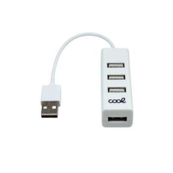 hub usb 2.0 universal cool 4 puertos usb blanco medida cable 14cm compatible windows, mac y linux