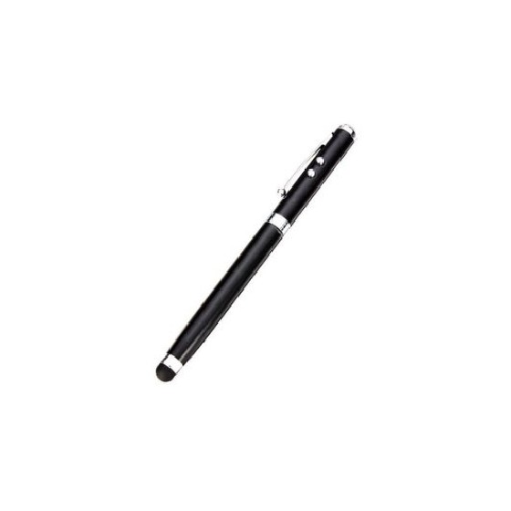 puntero stylus cool universal laser negro luz led blanca laser rojo