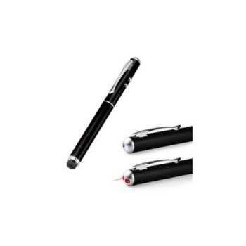 puntero stylus cool universal laser negro luz led blanca laser rojo