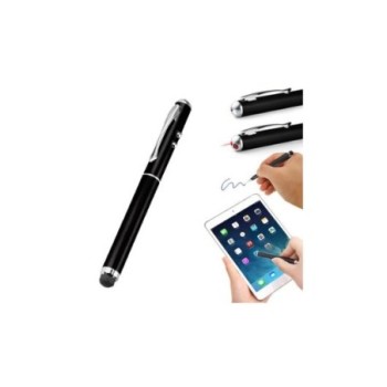 puntero stylus cool universal laser negro luz led blanca laser rojo