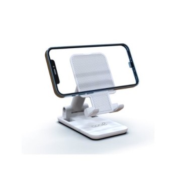 soporte universal smartphone cool blanco antideslizante plegable compacto 120x75x20mm