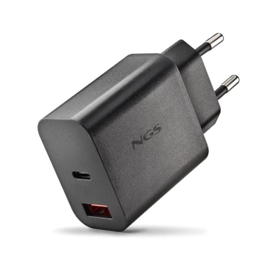 ngs cargador gan ultrarapido 20w usb c+ usb a