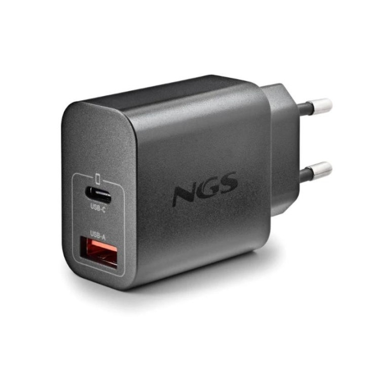 ngs cargador gan ultrarapido 20w usb c+ usb a