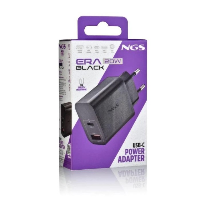 ngs cargador gan ultrarapido 20w usb c+ usb a