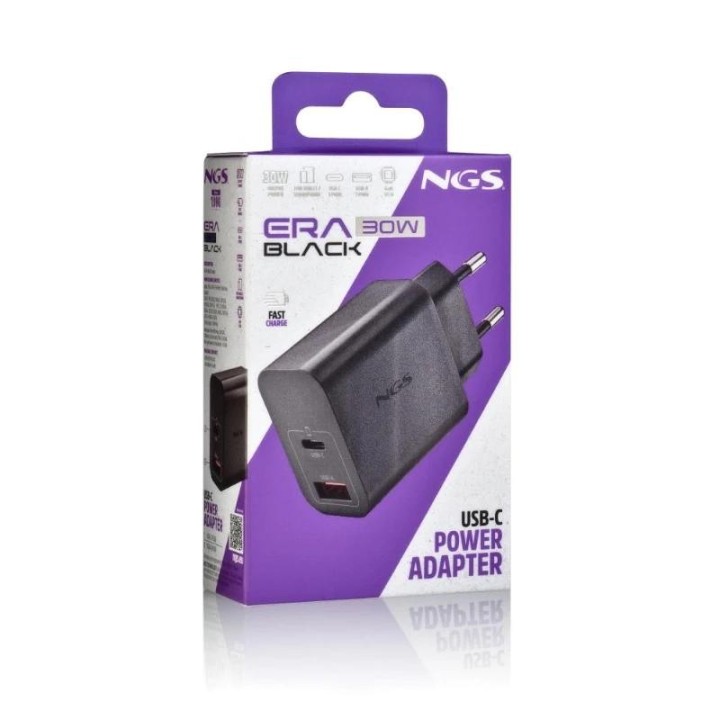 ngs cargador gan ultrarapido 30w usb c+ usb a